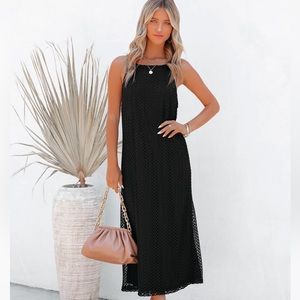 NWOT Vici+Current Terra Esplanade Crochet Midi Dress - Black Sz Small 🖤